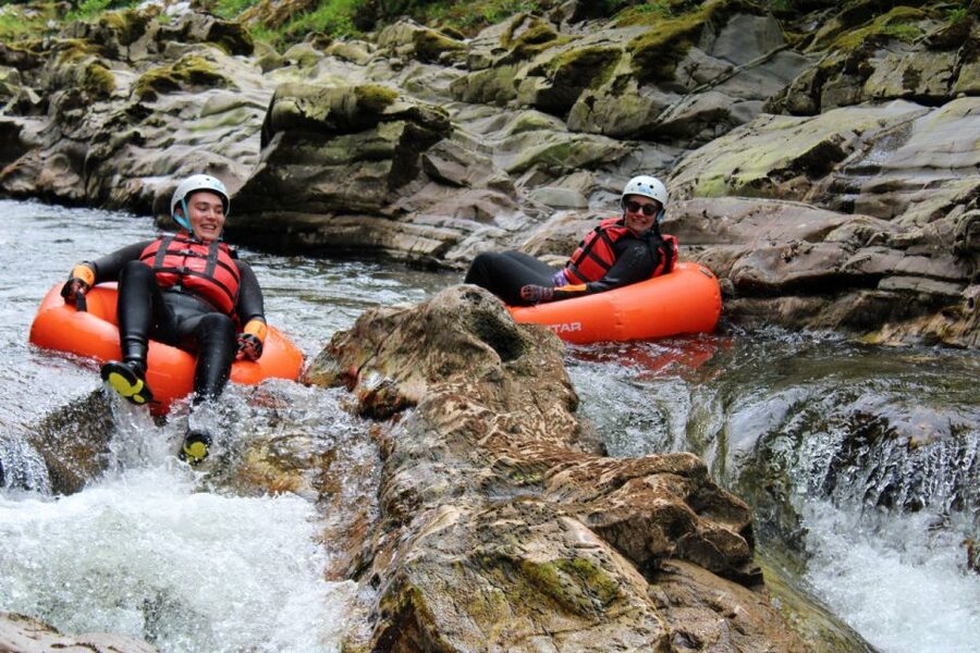 Aviemore, Cairngorms: RIVER TUBING - River Feshie - Getting fitted out in the right cold-water gear