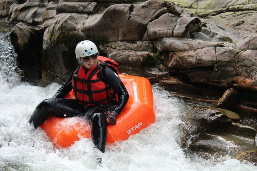 Aviemore, Cairngorms: RIVER TUBING - River Feshie - Drying off, hot drinks, and the return to the car park