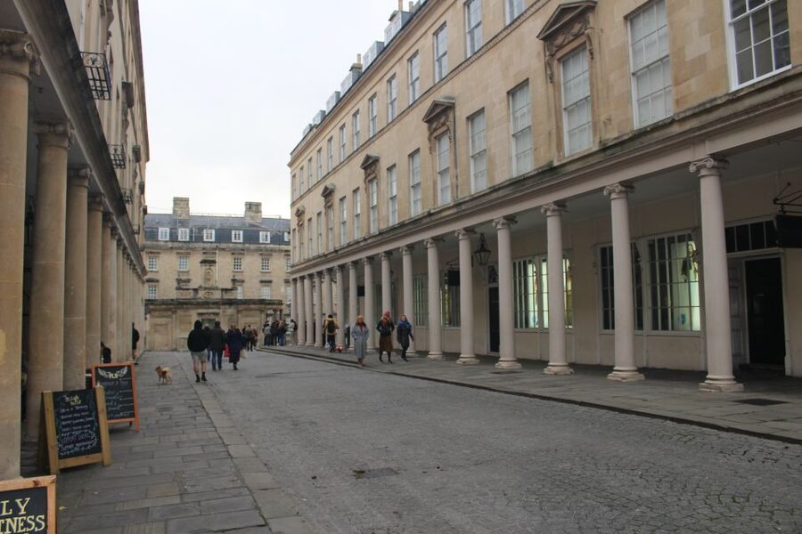 Bath: Bridgerton Filming Locations Walking Tour with Music - The Featherington house and the Modiste Dress Shop