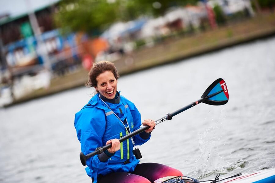Bristol: Paddleboarding Harbourside Tour - Sharing the water with the Matthew