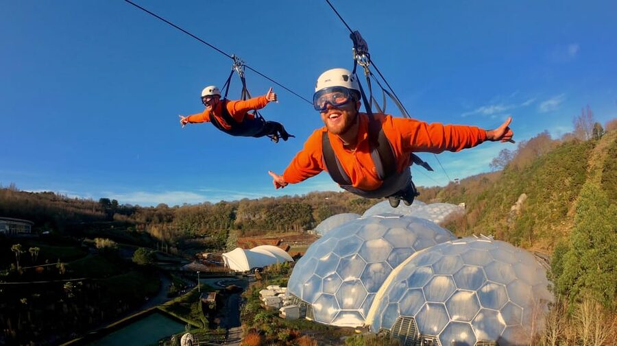 Cornwall: Eden Project Zip Wire Experience - The minivan ride to the launch tower