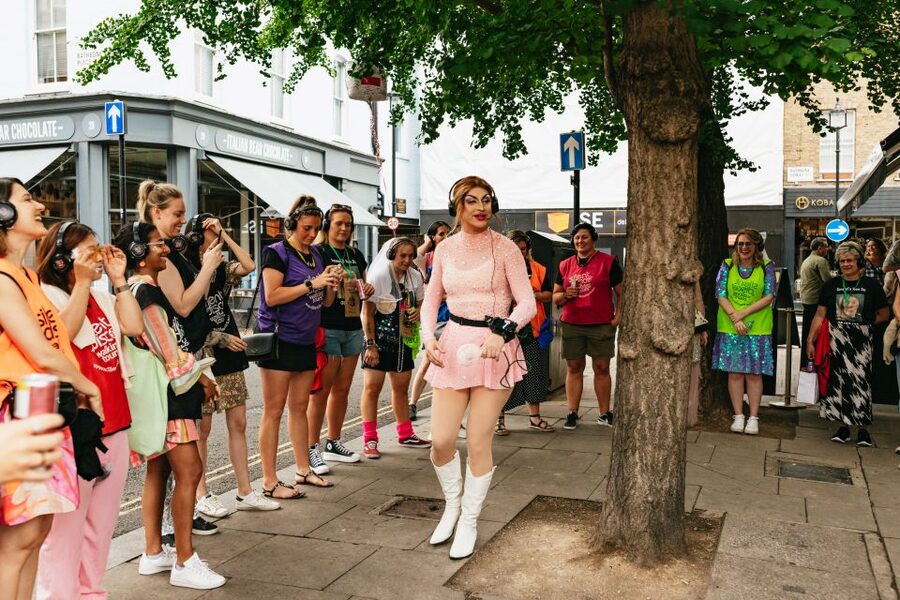 Drag Queen Disco Diva Tour - Silent Disco Walking Tour - Starting the walk with a silent disco headset