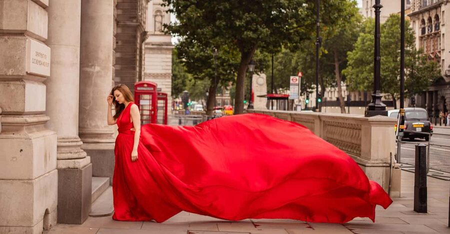 Flying dress professional photoshoot with pro photographer - Starting at Big Ben