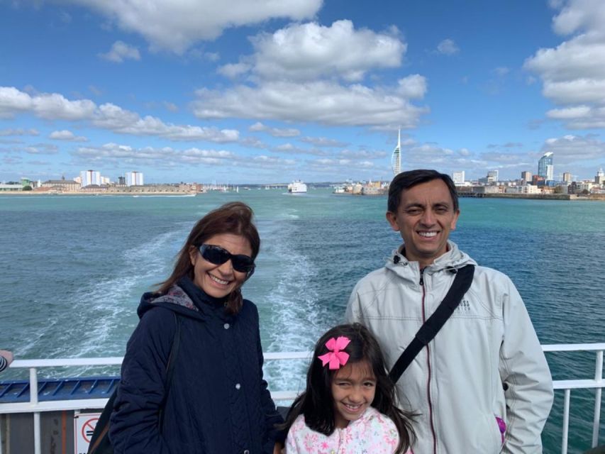 From Portsmouth: Isle of Wight Day Tour by Bus and Ferry - Leaving Portsmouth with Spinnaker Tower in view