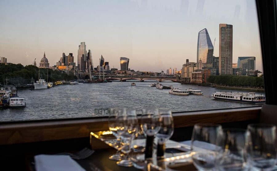 Gastronomic 6-course fine-dining dinner on Luxury London Bus - Boarding at Victoria Embankment