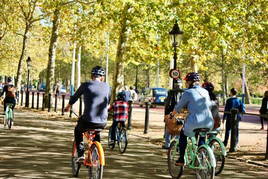Grand London Half-Day Bicycle Tour - Crossing Westminster by bike