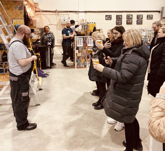 Liverpool: Brewery Bus Tour with 12 Beer and Pizza - Behind the scenes, but not always a full brewery tour