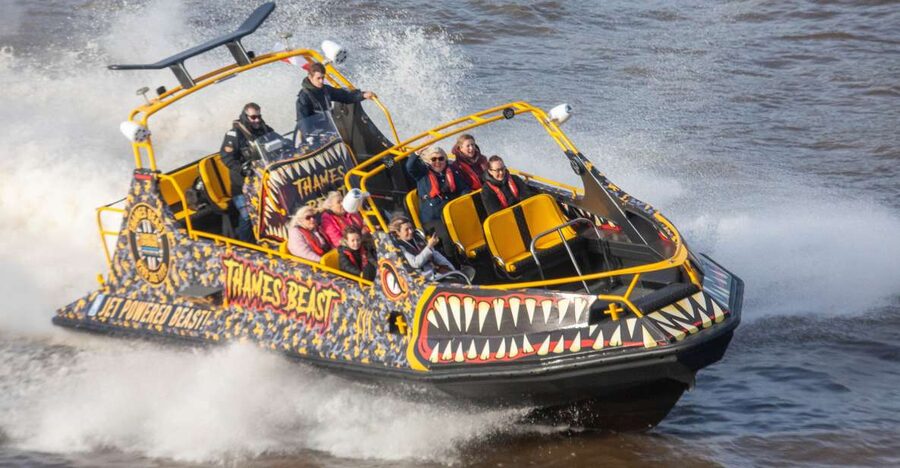 London: 40-Minute Thames Beast Jetboat Tour - The Shard and HMS Belfast from the water