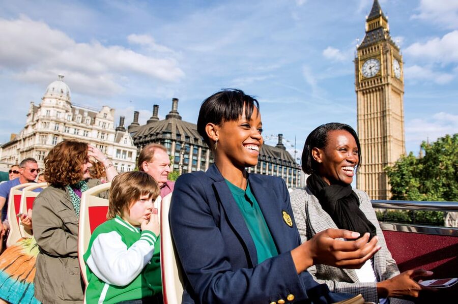 London: Big Bus Hop-on, Hop-off with Optional River Cruise - London at night from the top deck