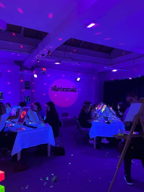 London: Bottomless Sip & Paint in the Dark - Your Finished Canvas and the Two-Hour Time Limit
