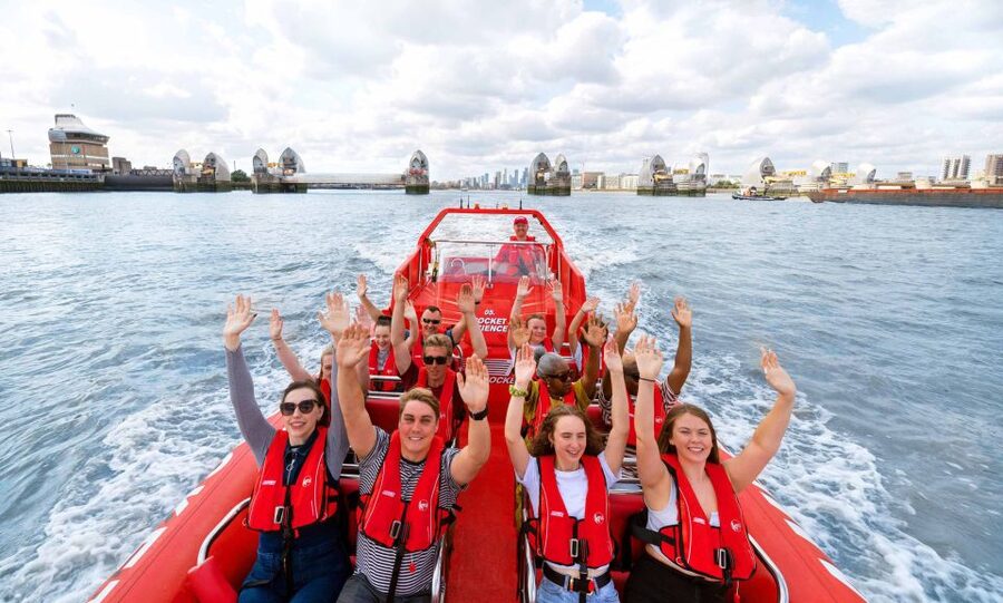 London: Break the Barrier Speed Boat Ride - The opening sights: Shakespeare’s Globe, London Bridge, and The Shard