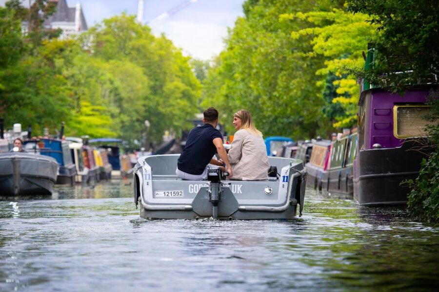 London: GoBoat Rental for Regent's Canal & Paddington Basin - Paddington Basin from a low viewpoint