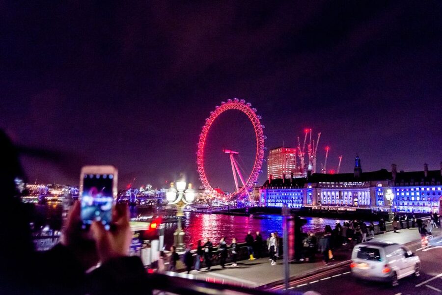 London: Nighttime Open-Top Bus Sightseeing Tour - The London Eye and the South Bank