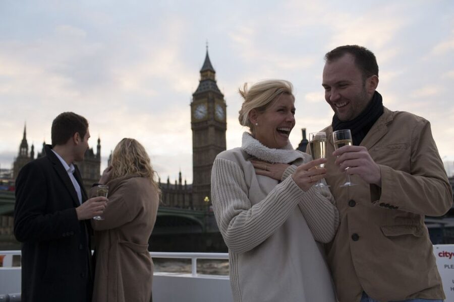 London: River Thames Evening Cruise with Bubbly and Canapés - Leaving Tower Millennium Pier near the Tower of London