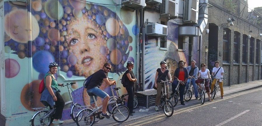 London: Street Art Bike Tour - Starting with Brick Lane’s layered street art