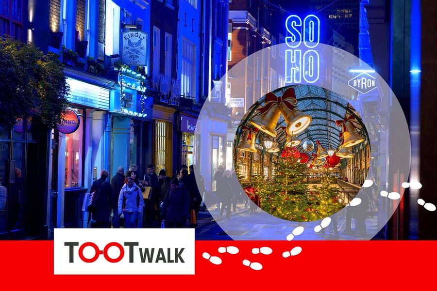 London: Tootbus Christmas Lights Tour incl walking tours - Piccadilly Circus and Soho after dark