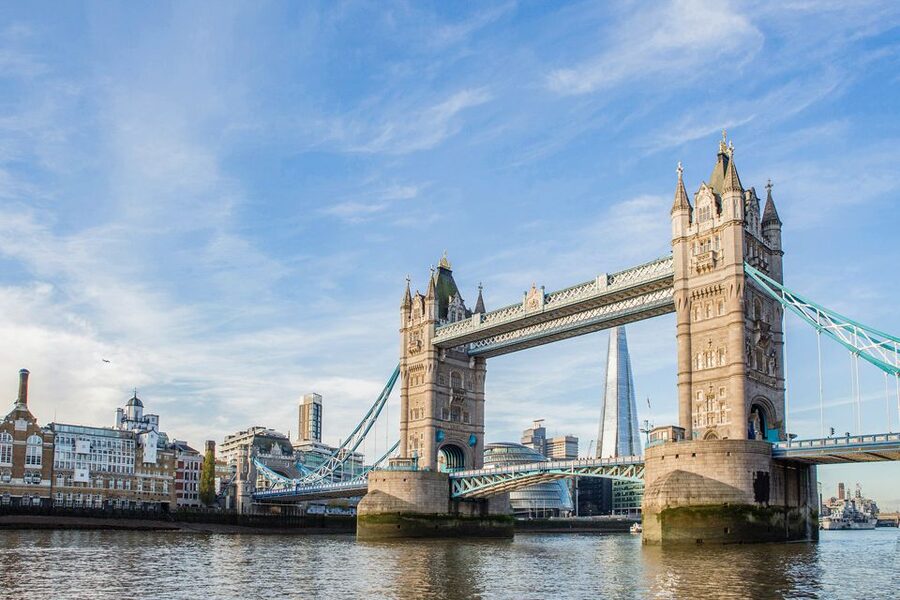 Tower Bridge and the City of London from the Thames