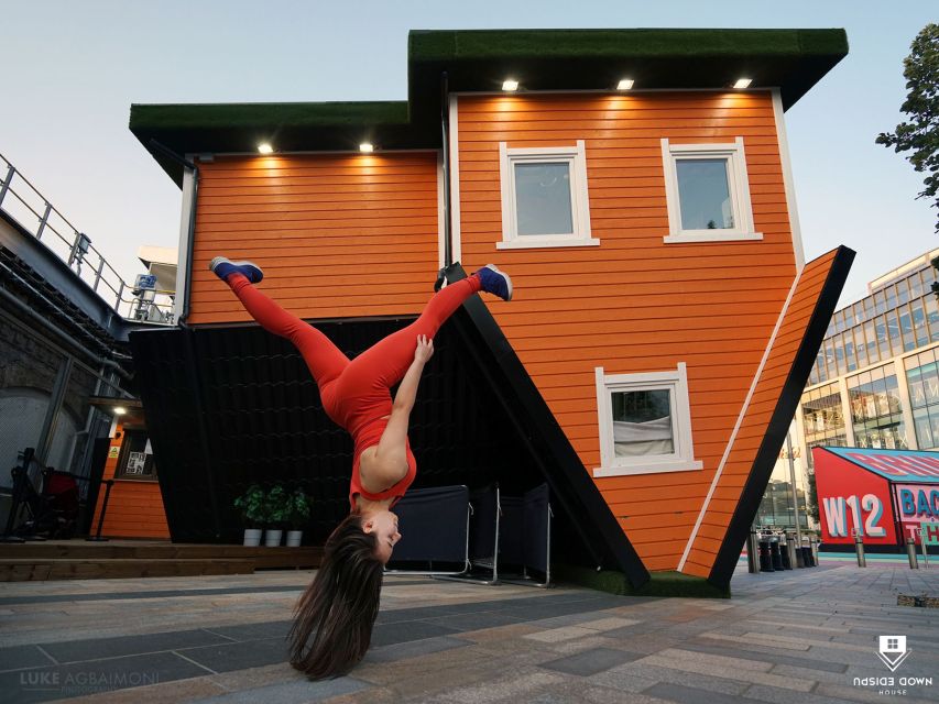 London: Upside Down House Westfield White City Entry Ticket - Arriving at the orange house in Westfield White City
