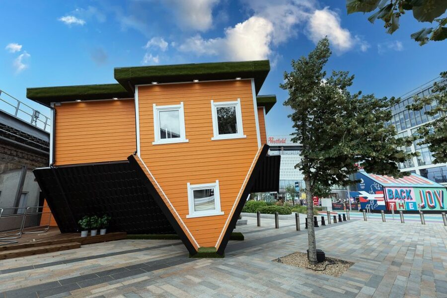 London: Upside Down House Westfield White City Entry Ticket - Turning ordinary furniture into photo props
