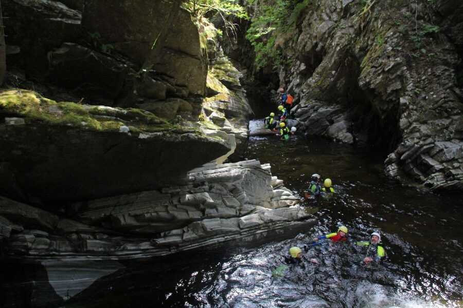 Perthshire: Gorge Walking - Entering Calvine Gorge for a three-hour adventure