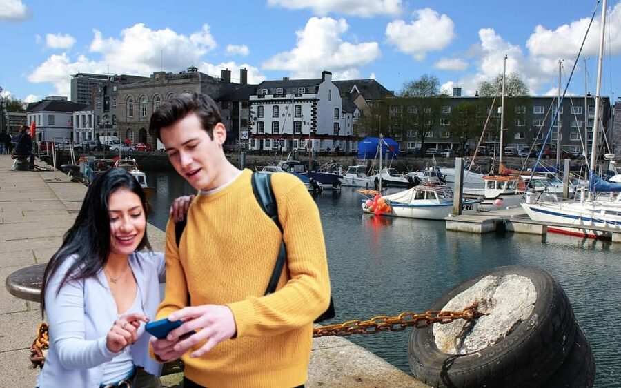 Plymouth: City Walking Tour & Exploration Game - City centre clues set the tone