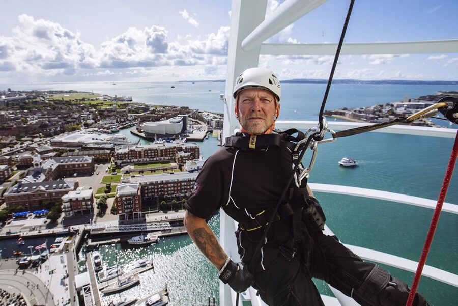 Portsmouth: Spinnaker Tower Abseiling Experience - Stepping onto the high platform