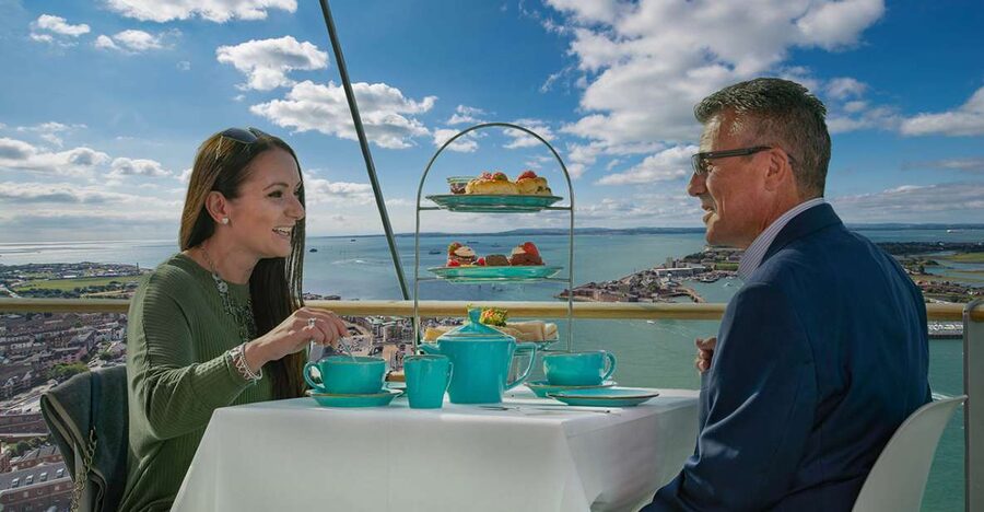 Portsmouth: Spinnaker Tower High Tea in the Clouds - The View: Ships, Water, and Portsmouth Below