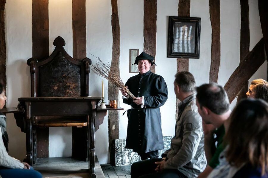 Shakespeare's Schoolroom and Guildhall Entrance Tickets - Entering the 1420 Guildhall on Church Street