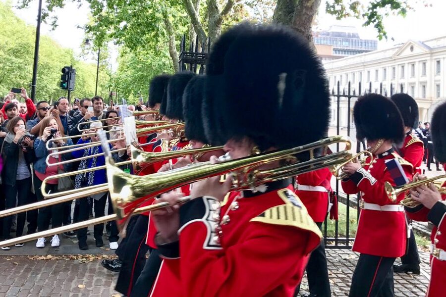Skip the line Westminster Abbey & Guard Change Ceremonies - Following the guards toward Wellington Barracks