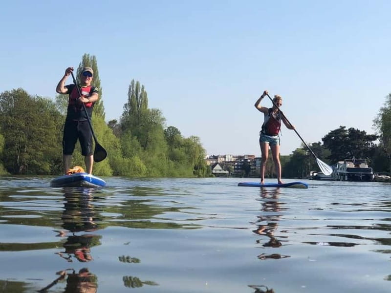 Teddington: Paddleboard Experience on the Thames - Getting upright on the board