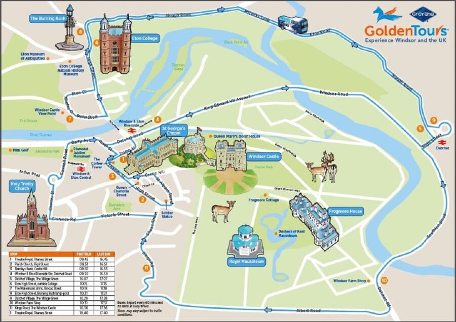 Windsor: Golden Tours Open Top Hop-on Hop-off Bus Tour - Key points at a glance